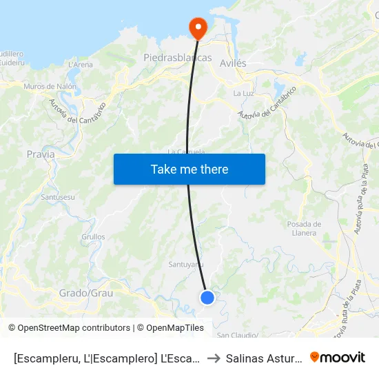 [Escampleru, L'|Escamplero]  L'Escampleru [Cta 04115] to Salinas Asturias Spain map