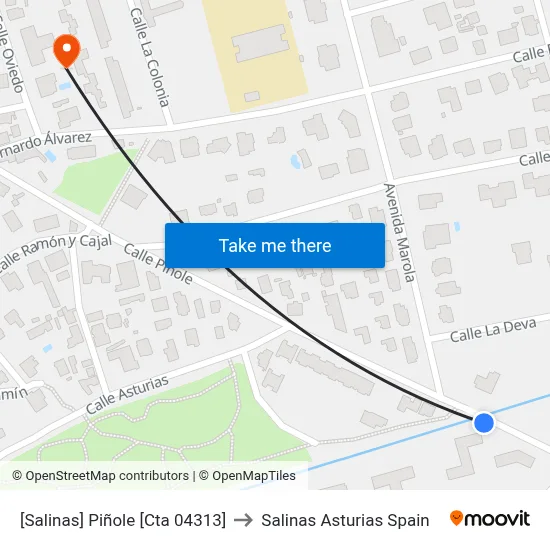 [Salinas]  Piñole [Cta 04313] to Salinas Asturias Spain map