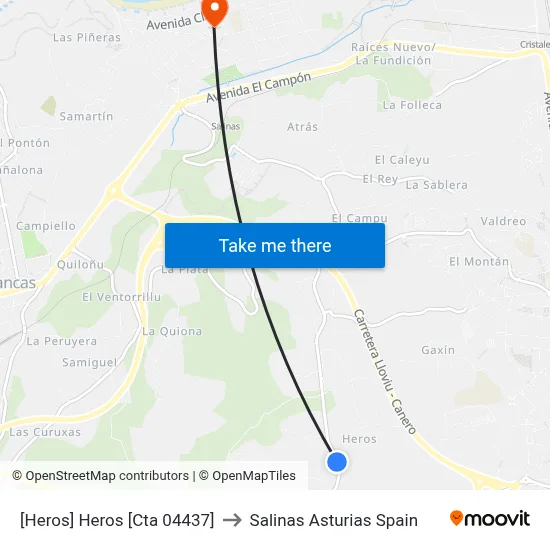 [Heros]  Heros [Cta 04437] to Salinas Asturias Spain map