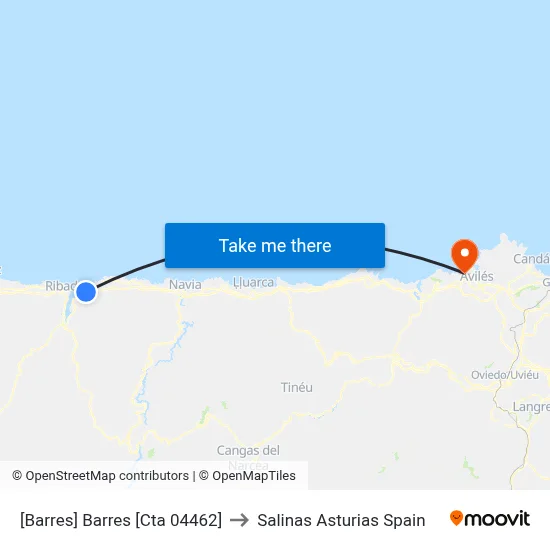 [Barres]  Barres [Cta 04462] to Salinas Asturias Spain map