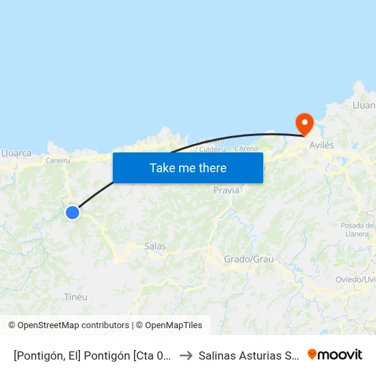 [Pontigón, El]  Pontigón [Cta 04579] to Salinas Asturias Spain map