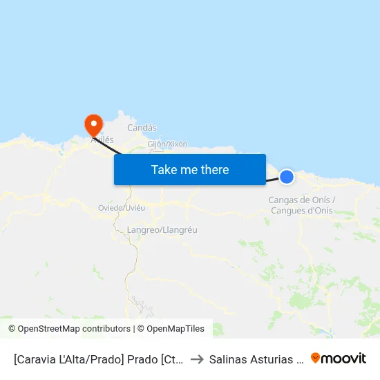 [Caravia L'Alta/Prado]  Prado [Cta 05132] to Salinas Asturias Spain map