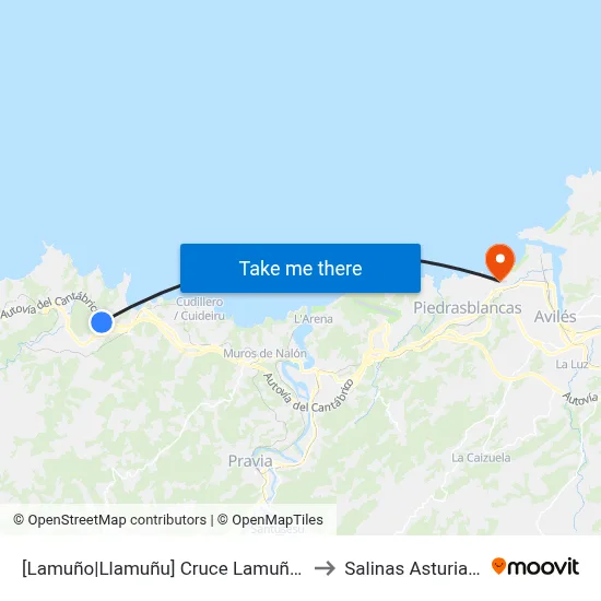 [Lamuño|Llamuñu]  Cruce Lamuño [Cta 05169] to Salinas Asturias Spain map