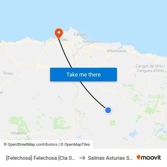 [Felechosa]  Felechosa [Cta 05881] to Salinas Asturias Spain map
