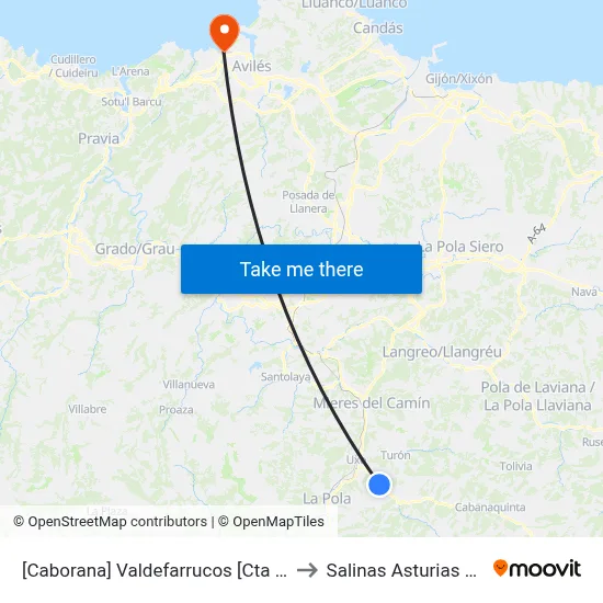 [Caborana]  Valdefarrucos [Cta 06267] to Salinas Asturias Spain map