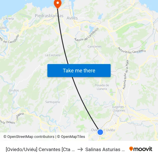 [Oviedo/Uviéu]  Cervantes [Cta 07394] to Salinas Asturias Spain map