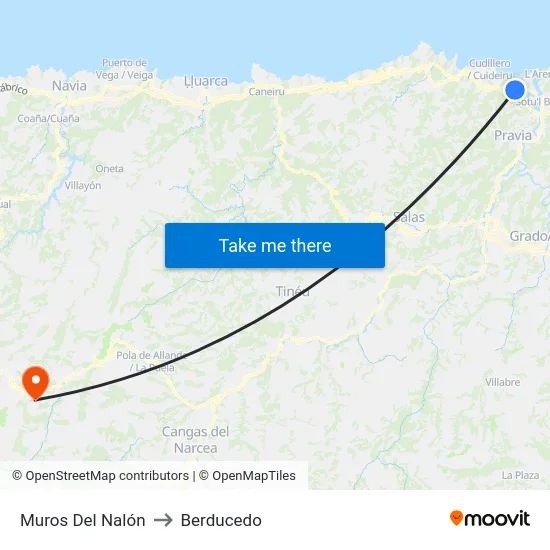 Muros Del Nalón to Berducedo map