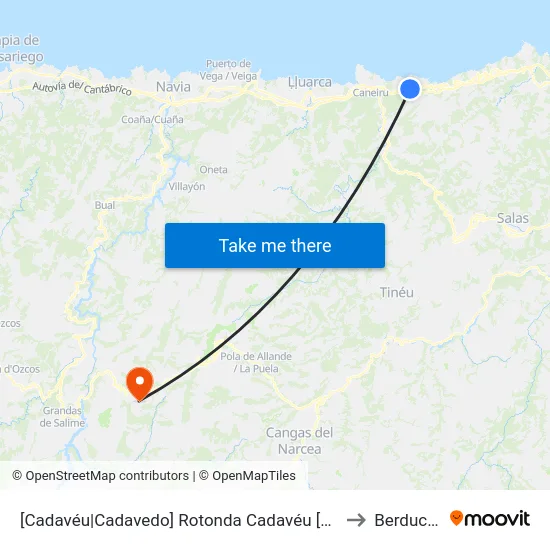 [Cadavéu|Cadavedo]  Rotonda Cadavéu [Cta 16975] to Berducedo map