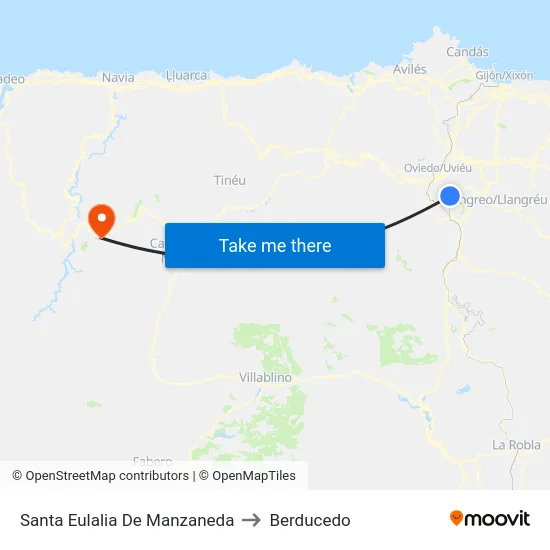 Santa Eulalia De Manzaneda to Berducedo map