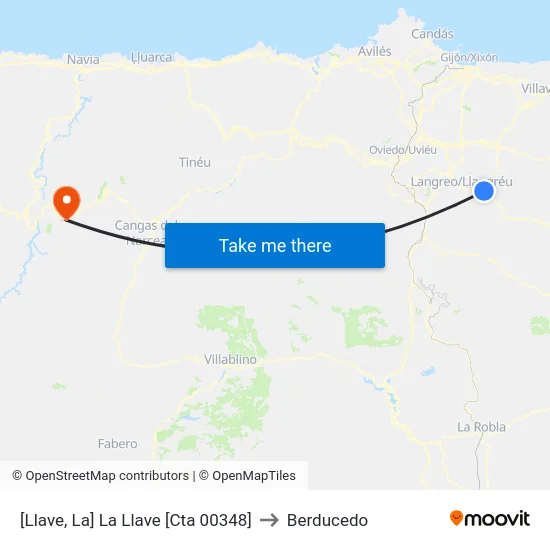 [Llave, La]  La Llave [Cta 00348] to Berducedo map