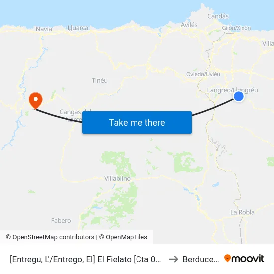 [Entregu, L'/Entrego, El]  El Fielato [Cta 00754] to Berducedo map