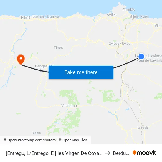 [Entregu, L'/Entrego, El]  Ies Virgen De Covadonga [Cta 01212] to Berducedo map