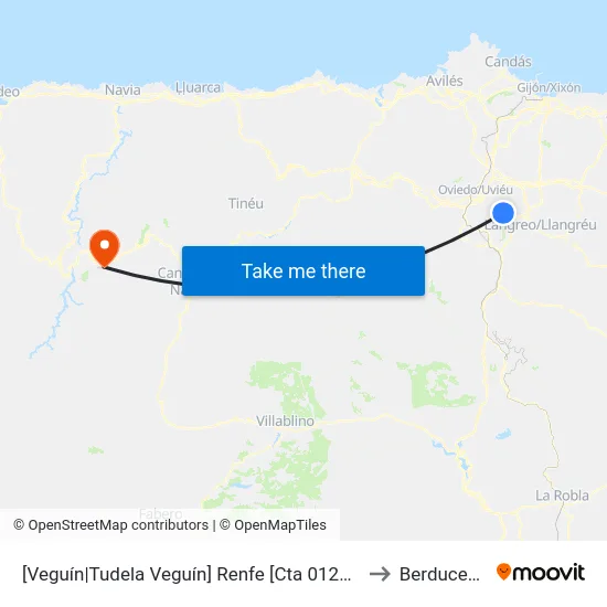 [Veguín|Tudela Veguín]  Renfe [Cta 01245] to Berducedo map