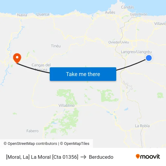 [Moral, La]  La Moral [Cta 01356] to Berducedo map