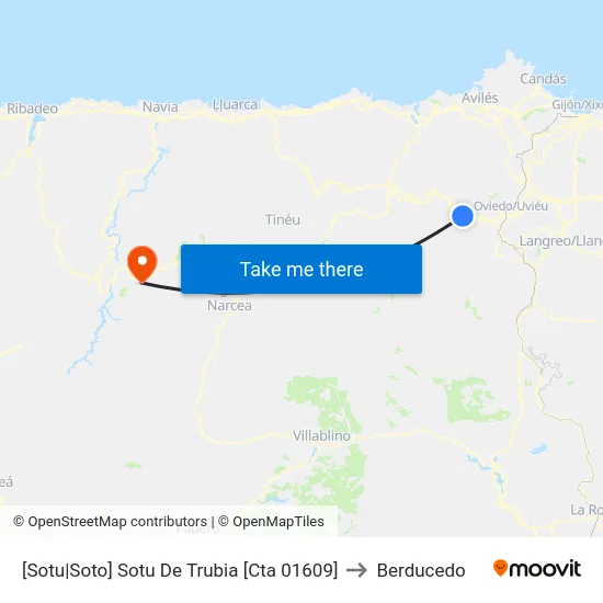 [Sotu|Soto]  Sotu De Trubia [Cta 01609] to Berducedo map