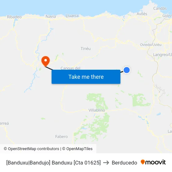 [Banduxu|Bandujo]  Banduxu [Cta 01625] to Berducedo map