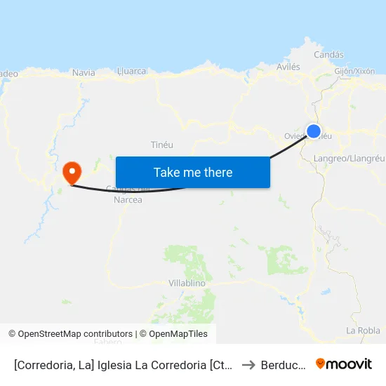 [Corredoria, La]  Iglesia La Corredoria [Cta 02053] to Berducedo map