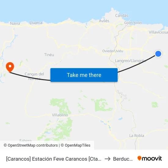 [Carancos]  Estación Feve Carancos [Cta 02160] to Berducedo map