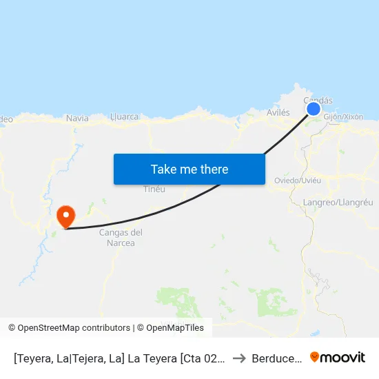 [Teyera, La|Tejera, La]  La Teyera [Cta 02779] to Berducedo map