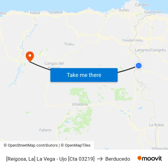 [Reigosa, La]  La Vega - Ujo [Cta 03219] to Berducedo map
