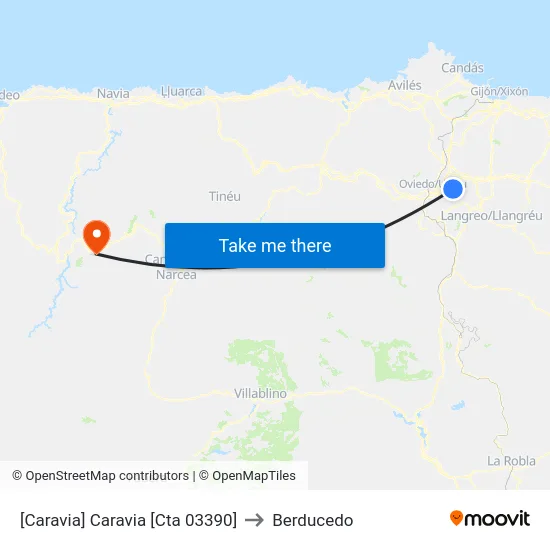 [Caravia]  Caravia [Cta 03390] to Berducedo map