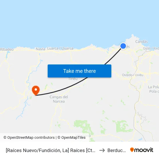 [Raíces Nuevo/Fundición, La]  Raíces [Cta 04315] to Berducedo map