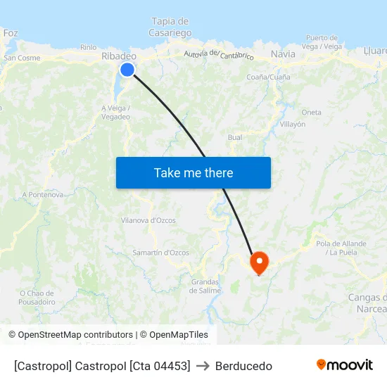 [Castropol]  Castropol [Cta 04453] to Berducedo map