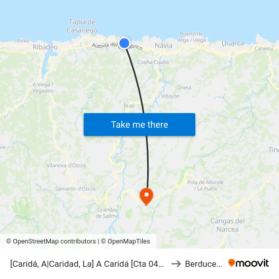 [Caridá, A|Caridad, La]  A Caridá [Cta 04499] to Berducedo map