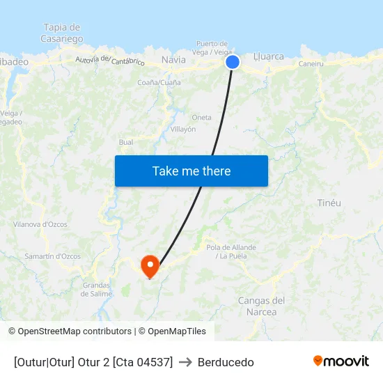 [Outur|Otur]  Otur 2 [Cta 04537] to Berducedo map