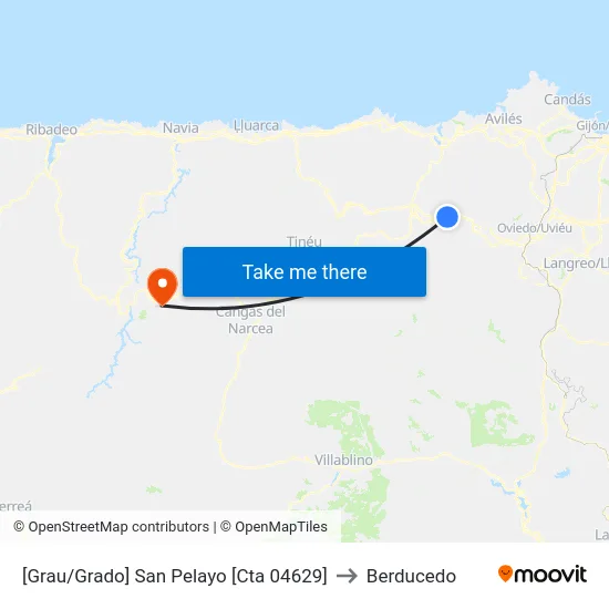 [Grau/Grado]  San Pelayo [Cta 04629] to Berducedo map