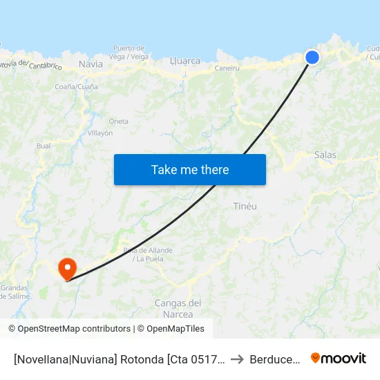 [Novellana|Nuviana]  Rotonda [Cta 05173] to Berducedo map
