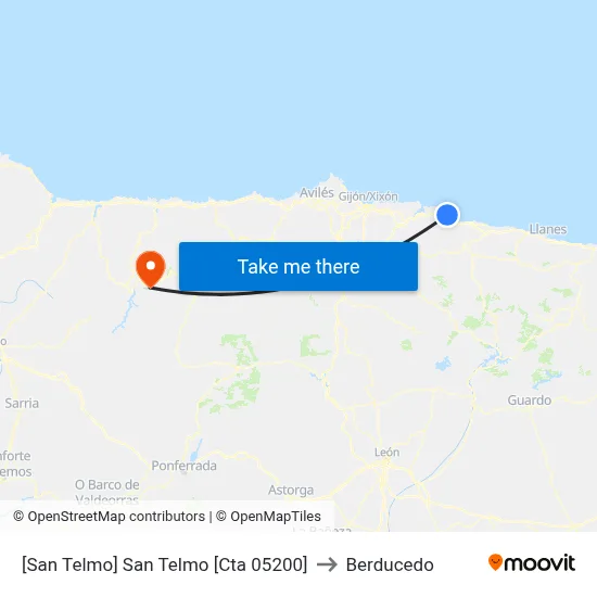 [San Telmo]  San Telmo [Cta 05200] to Berducedo map