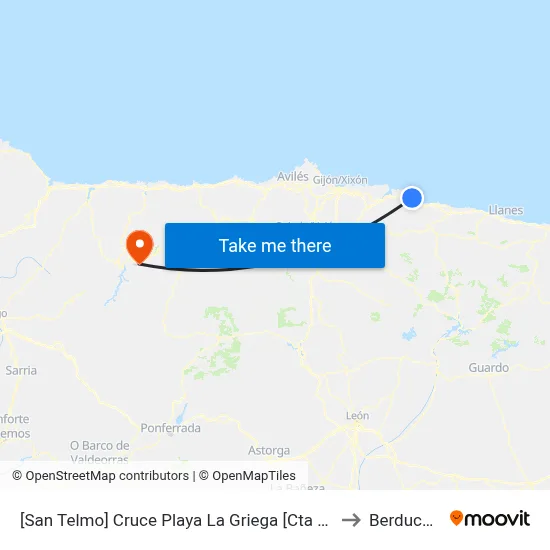 [San Telmo]  Cruce Playa La Griega [Cta 05202] to Berducedo map