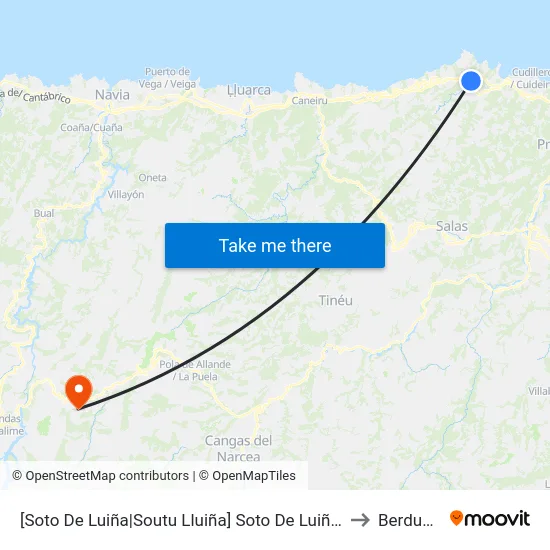[Soto De Luiña|Soutu Lluiña]  Soto De Luiña [Cta 05277] to Berducedo map