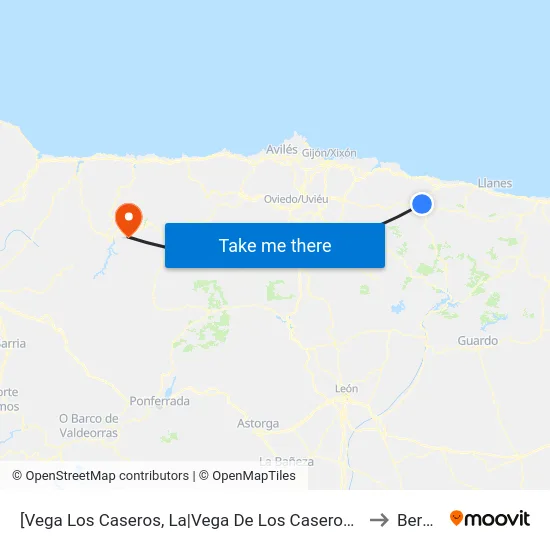 [Vega Los Caseros, La|Vega De Los Caseros, La]  Vega De Los Caseros [Cta 05432] to Berducedo map