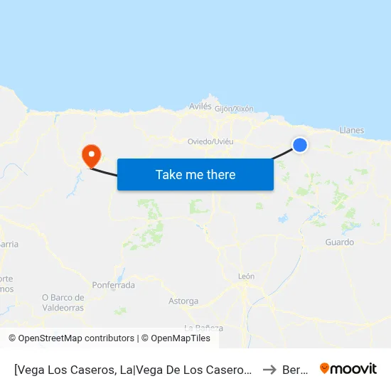 [Vega Los Caseros, La|Vega De Los Caseros, La]  Vega De Los Caseros [Cta 05433] to Berducedo map