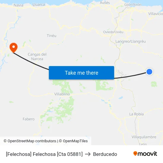 [Felechosa]  Felechosa [Cta 05881] to Berducedo map