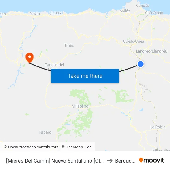 [Mieres Del Camín]  Nuevo Santullano [Cta 06167] to Berducedo map