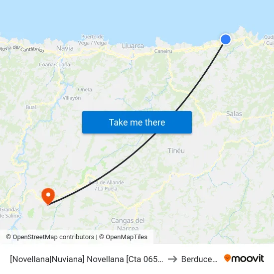 [Novellana|Nuviana]  Novellana [Cta 06510] to Berducedo map