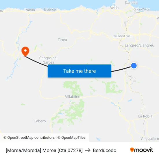 [Morea/Moreda]  Morea [Cta 07278] to Berducedo map