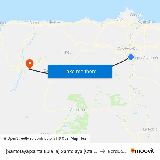 [Santolaya|Santa Eulalia]  Santolaya [Cta 07700] to Berducedo map