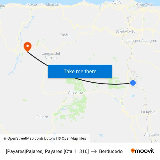 [Payares|Pajares]  Payares [Cta 11316] to Berducedo map