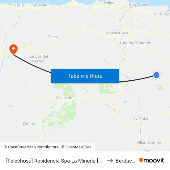 [Felechosa]  Residencia Spa La Minería [Cta 16270] to Berducedo map