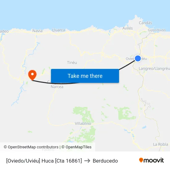[Oviedo/Uviéu]  Huca [Cta 16861] to Berducedo map
