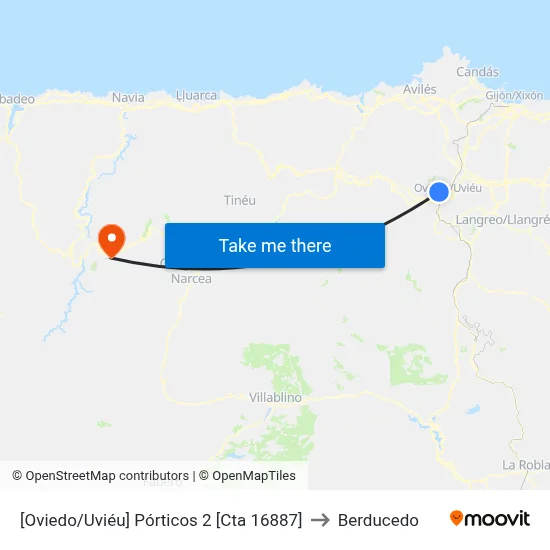 [Oviedo/Uviéu]  Pórticos 2 [Cta 16887] to Berducedo map