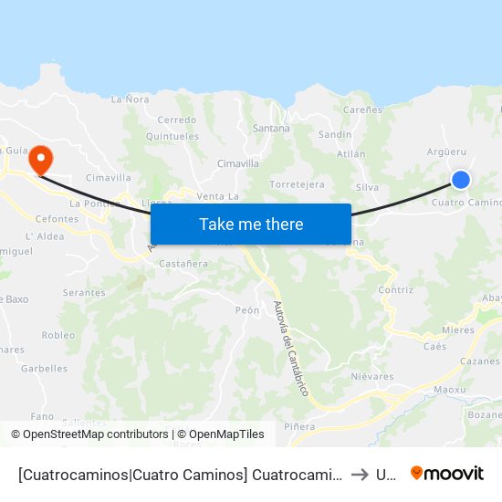 [Cuatrocaminos|Cuatro Caminos]  Cuatrocaminos [Cta 20878] to Uned map