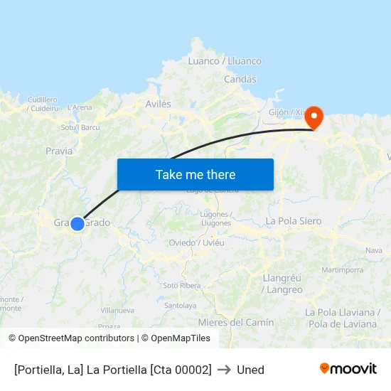 [Portiella, La]  La Portiella [Cta 00002] to Uned map