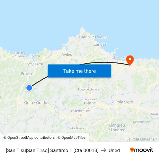 [San Tisu|San Tirso]  Santirso 1 [Cta 00013] to Uned map