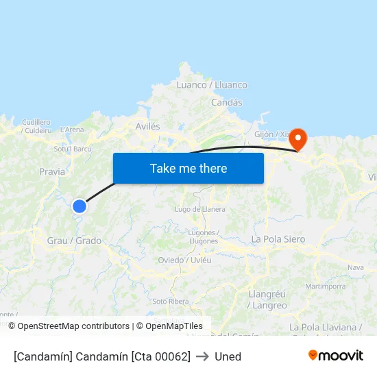 [Candamín]  Candamín [Cta 00062] to Uned map