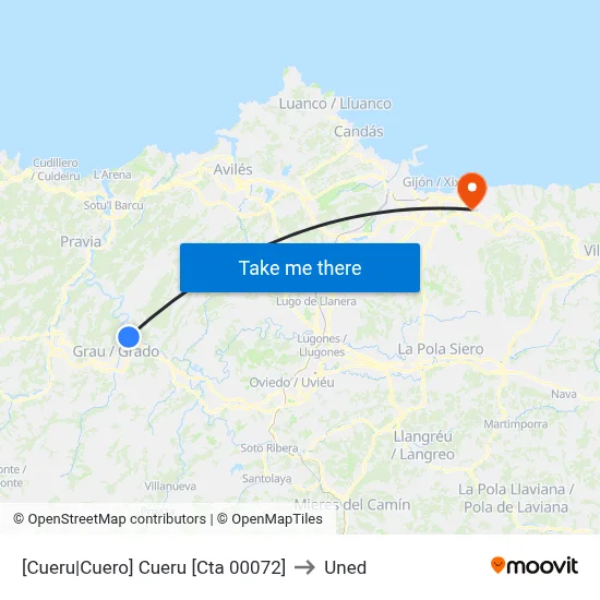 [Cueru|Cuero]  Cueru [Cta 00072] to Uned map